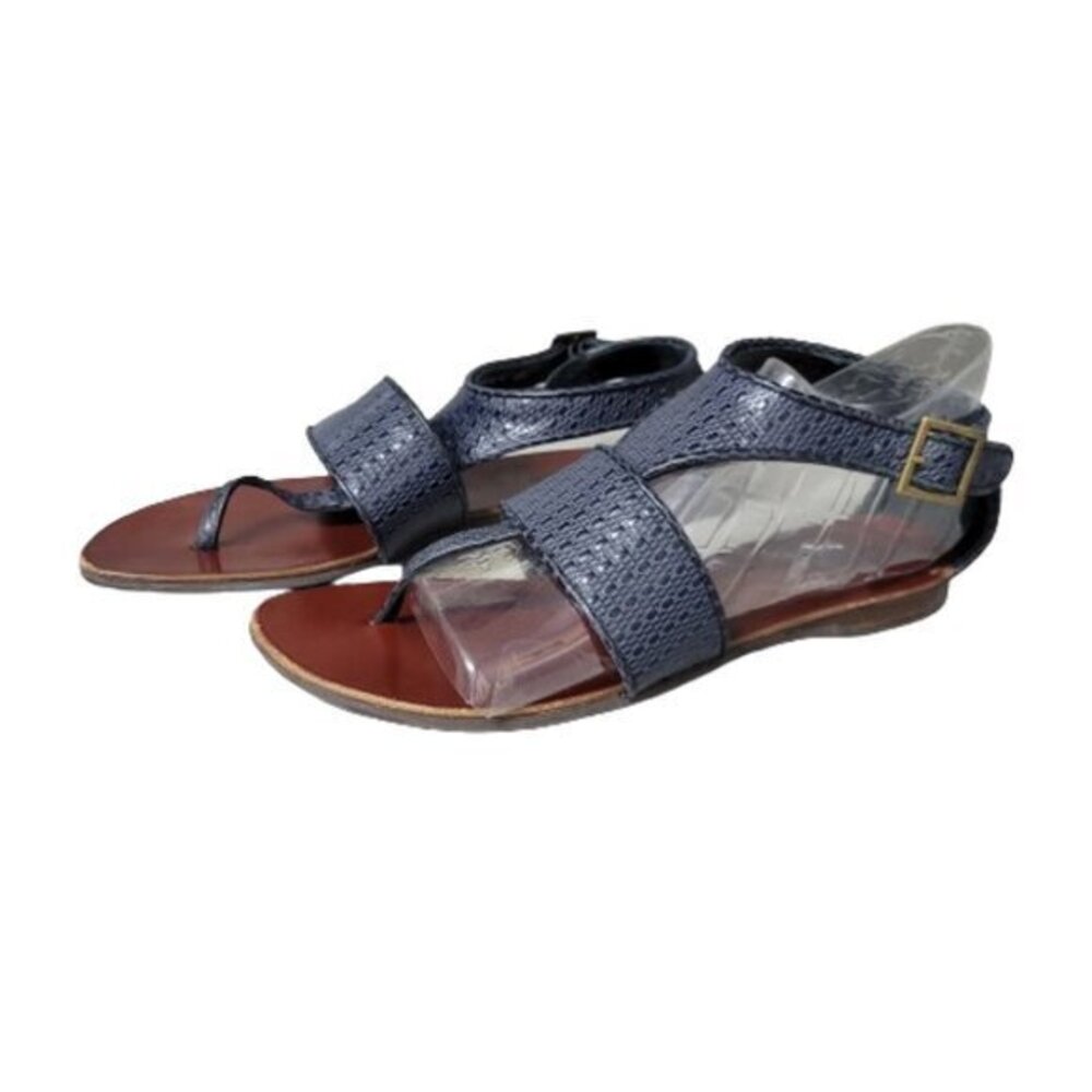 Chie Mihara Blue Sandals with Textured Straps and Adjustable Fit